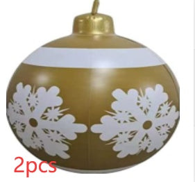 Large 60CM PVC Christmas Ball – Inflatable Xmas Ornament for Yard or Tree Home