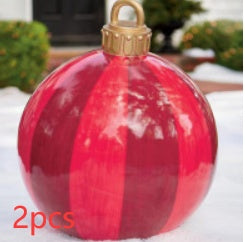 Large 60CM PVC Christmas Ball – Inflatable Xmas Ornament for Yard or Tree Home
