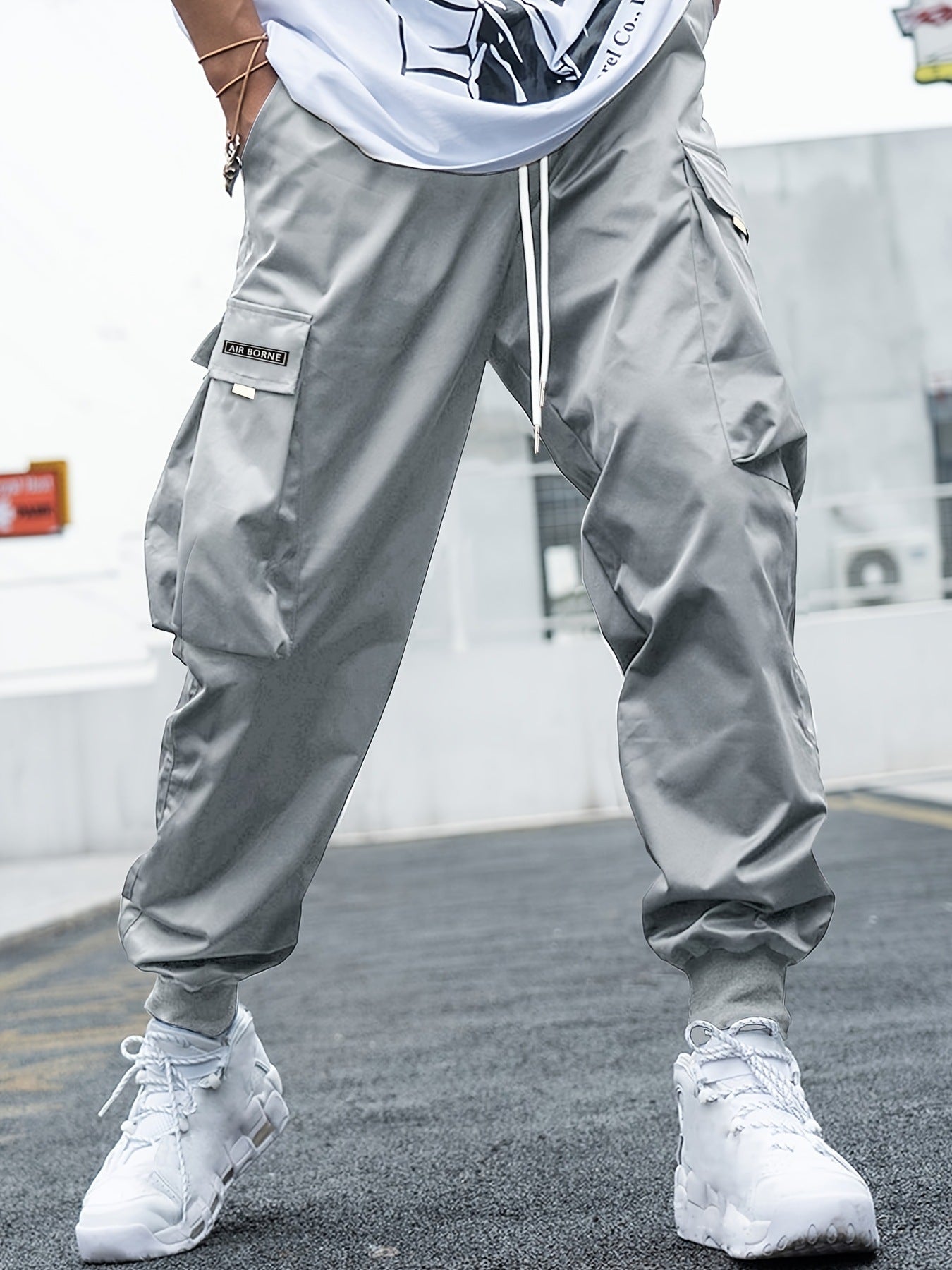 rendy Cargo Pants for Men – Casual Outdoor Street Style with Drawstring Waist Fashion