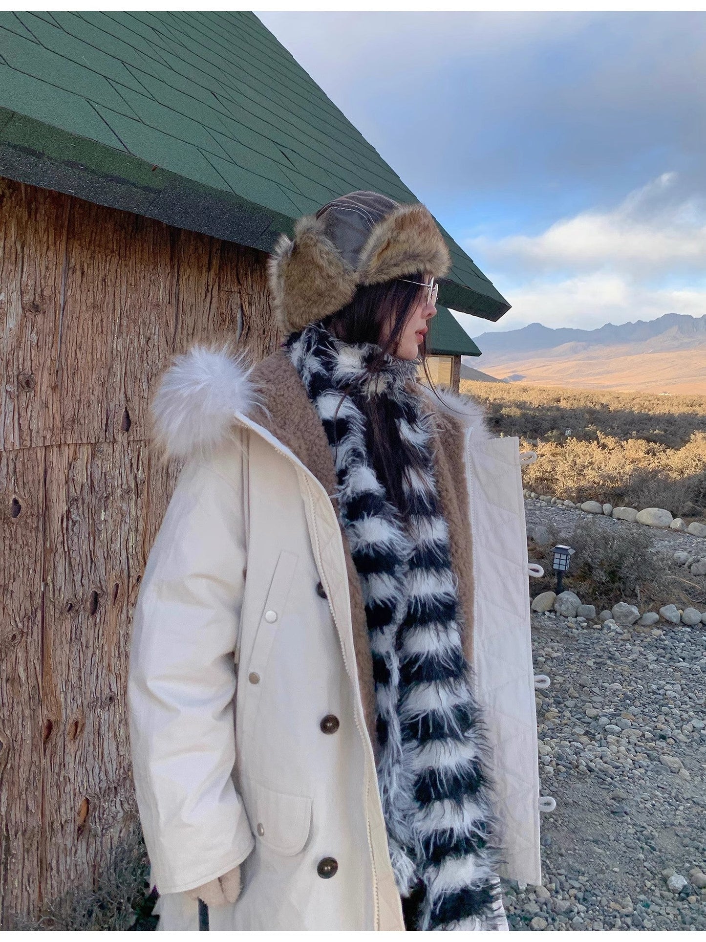 Fireladyfur Women’s Down Parka with Raccoon Fur Collar – Hooded Coat