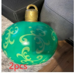 Large 60CM PVC Christmas Ball – Inflatable Xmas Ornament for Yard or Tree Home