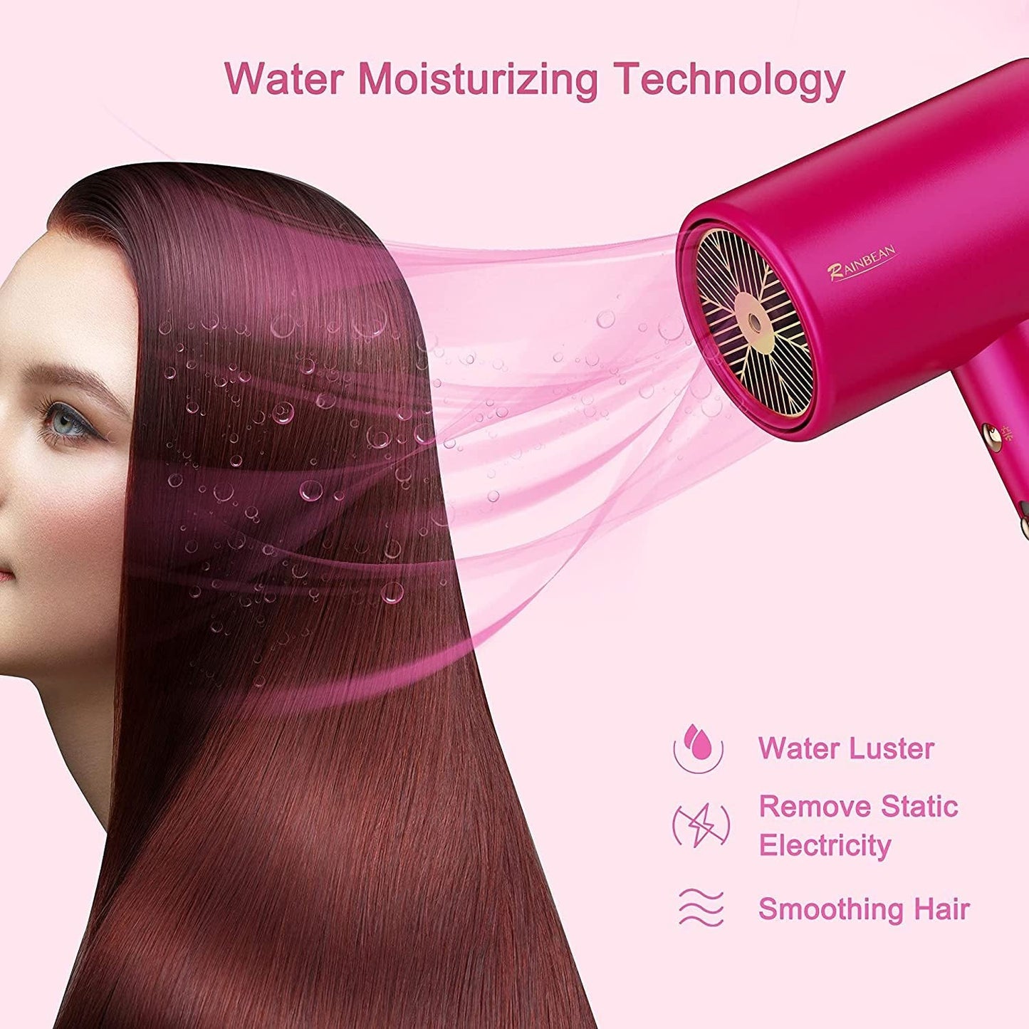 Professional Ionic Hair Dryer – 1800W Low Noise Fast Drying | 2 Speed, 3 Heat Settings Fashion