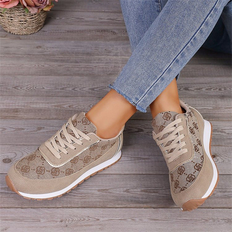 Floral Casual Sneakers – Breathable Lace-Up Walking & Running Shoes Fashion