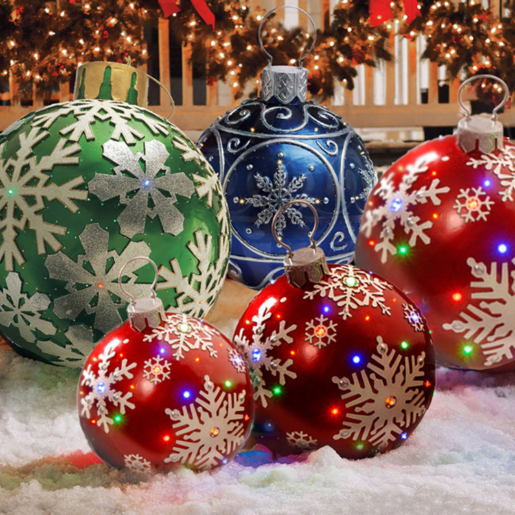Large 60CM PVC Christmas Ball – Inflatable Xmas Ornament for Yard or Tree Home