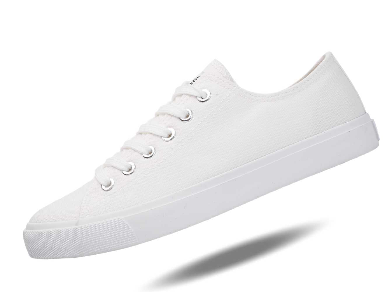 Retro White Canvas Sneakers – Low Top Casual Shoes for Men & Women