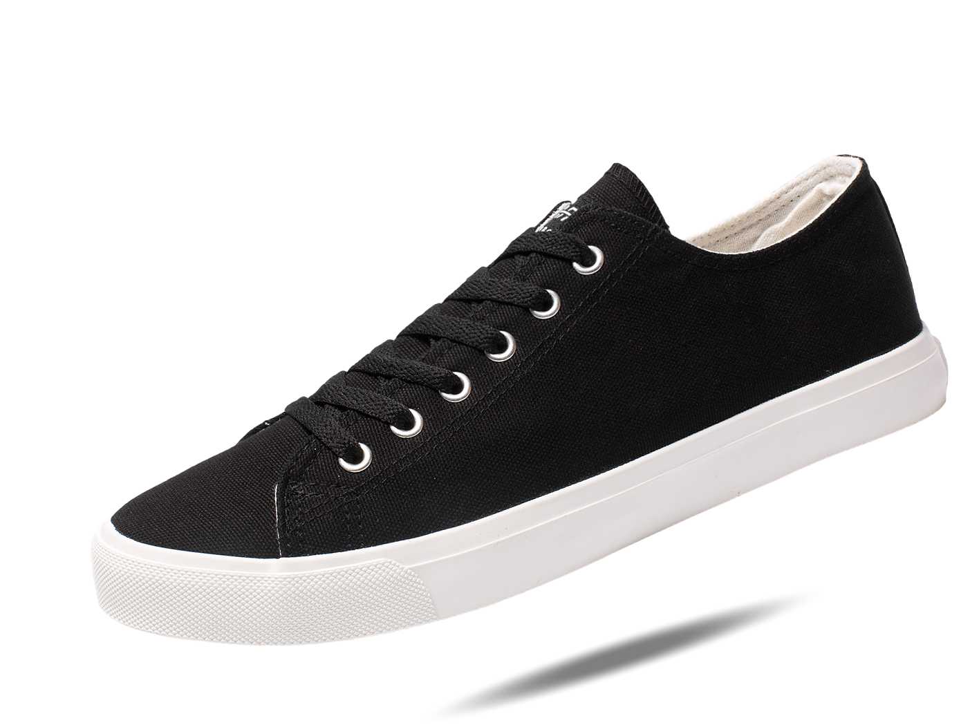 Retro Black/White Canvas Sneakers – Unisex with Cushioned Insole