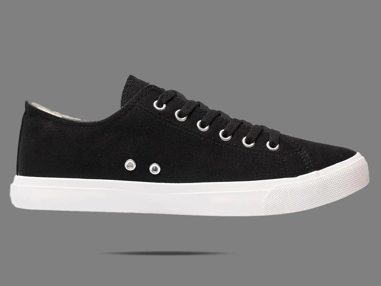 Retro Black/White Canvas Sneakers – Unisex with Cushioned Insole