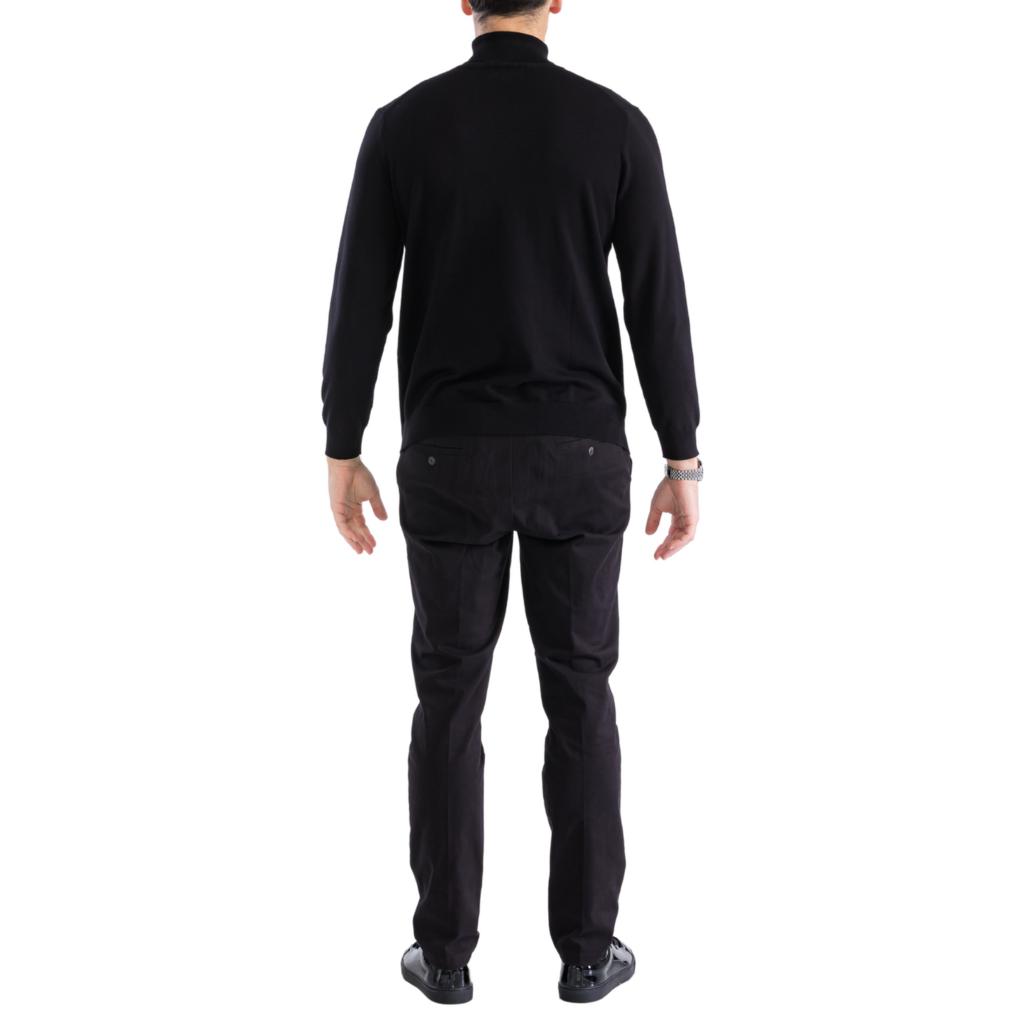 Men’s Black Pullover Turtleneck Sweater – Classic Slim Fit Knit