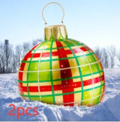 Large 60CM PVC Christmas Ball – Inflatable Xmas Ornament for Yard or Tree Home