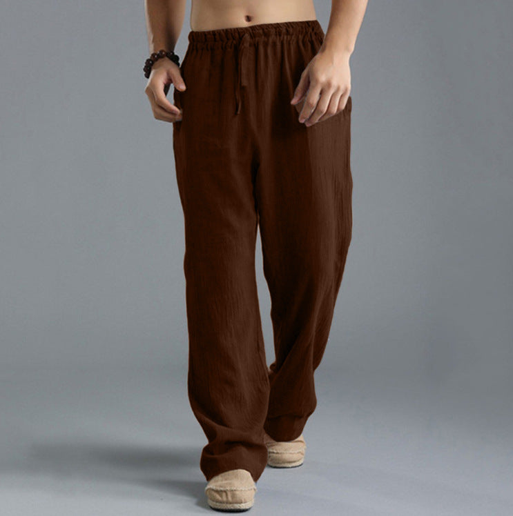 Comfort Fit Linen Pants for Men – Stylish Loose Casual Sports Bottoms Fashion