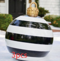 Large 60CM PVC Christmas Ball – Inflatable Xmas Ornament for Yard or Tree Home