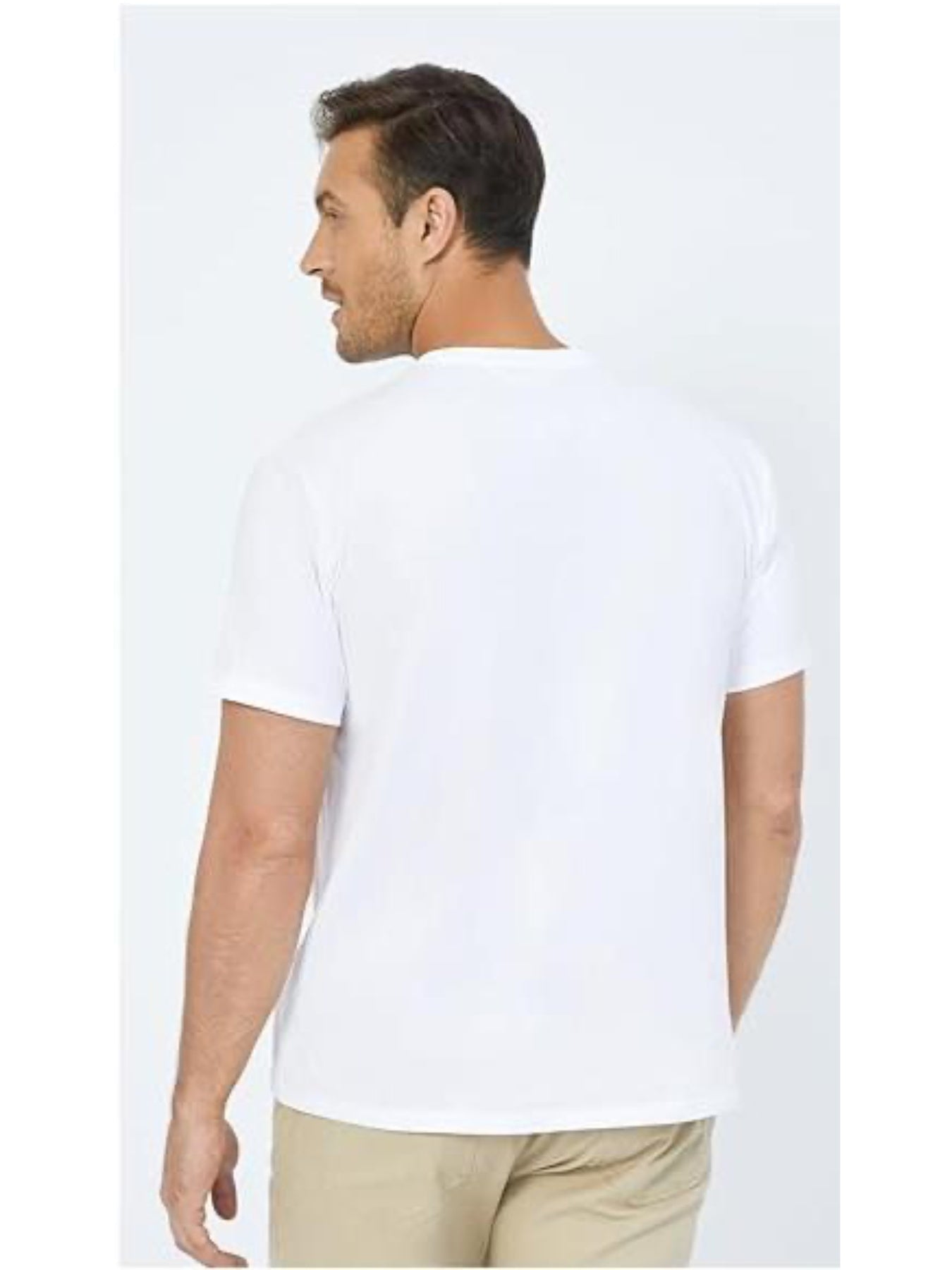 Men’s Water-Repellent Crewneck Tee – Classic White Cotton Blend T-Shirt Fashion