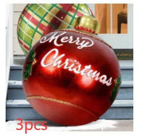 Large 60CM PVC Christmas Ball – Inflatable Xmas Ornament for Yard or Tree Home