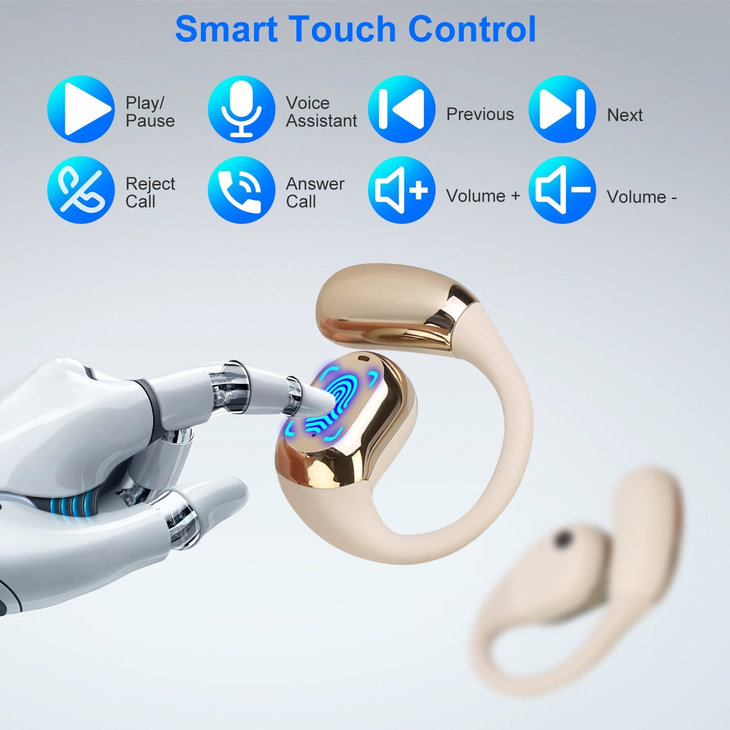 Wireless Open-Ear Sport Earbuds V5.4 – LED Display & Waterproof Headphones Electronics