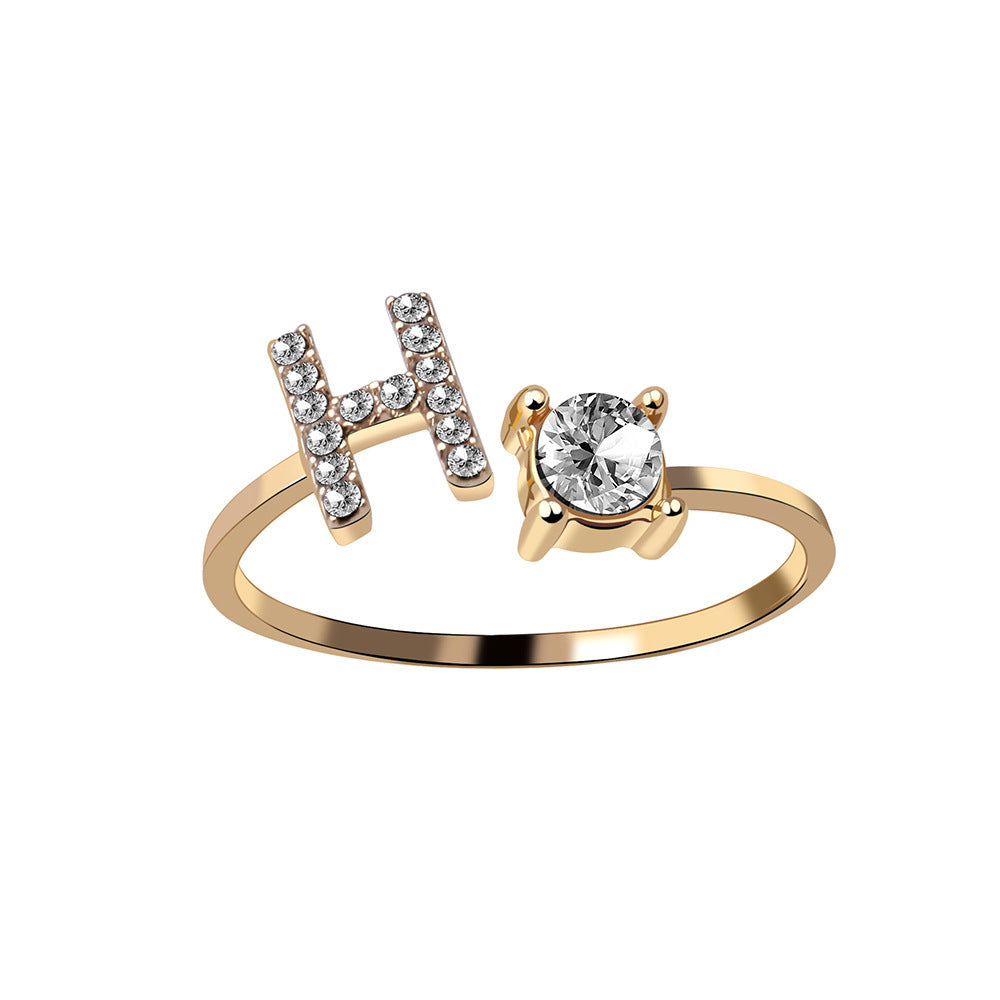 Personalized A–Z Letter Ring – Adjustable Fashion Jewelry for Women Fashion