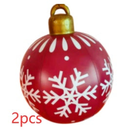 Large 60CM PVC Christmas Ball – Inflatable Xmas Ornament for Yard or Tree Home