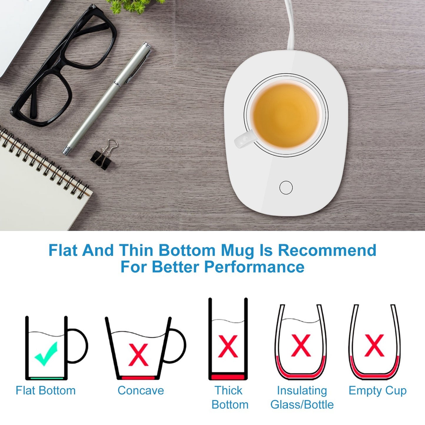 Smart Coffee Mug Warmer – Auto Shut Off Electric Cup Heater Pad for Home & Office Electronics