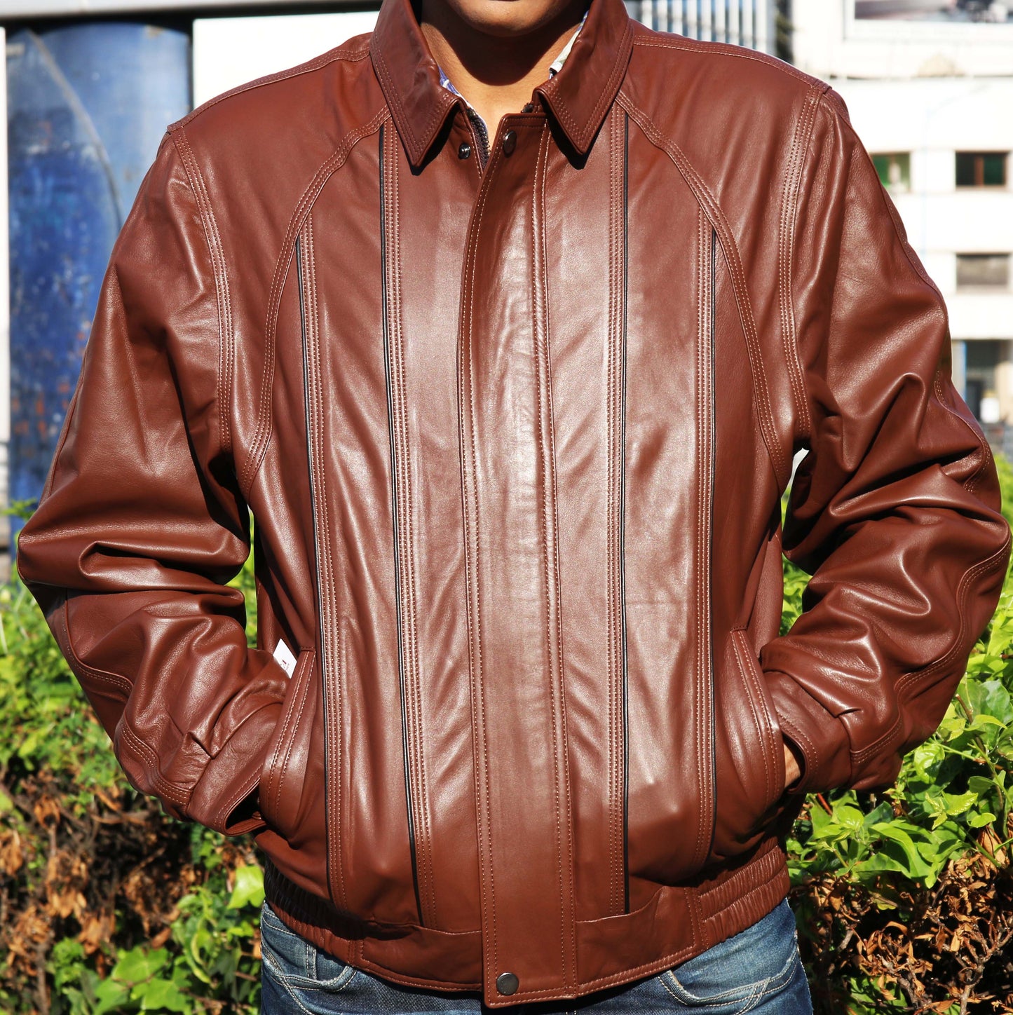 Theo Men’s Genuine Leather Jacket – Classic Stylish Outerwear
