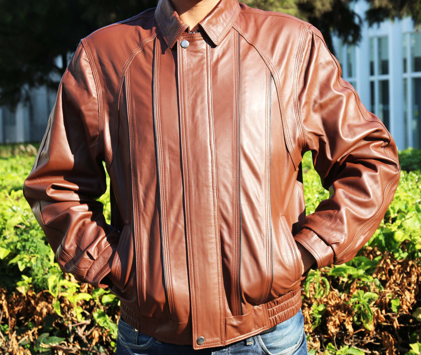 Theo Men’s Genuine Leather Jacket – Classic Stylish Outerwear
