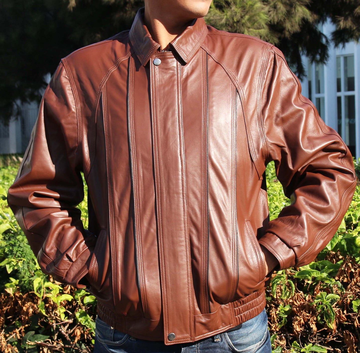 Theo Men’s Genuine Leather Jacket – Classic Stylish Outerwear