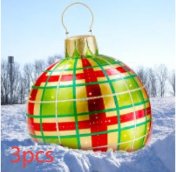 Large 60CM PVC Christmas Ball – Inflatable Xmas Ornament for Yard or Tree Home