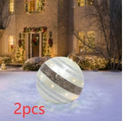 Large 60CM PVC Christmas Ball – Inflatable Xmas Ornament for Yard or Tree Home