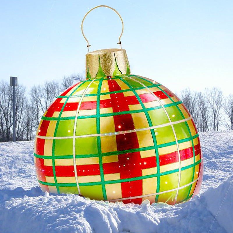 Large 60CM PVC Christmas Ball – Inflatable Xmas Ornament for Yard or Tree Home