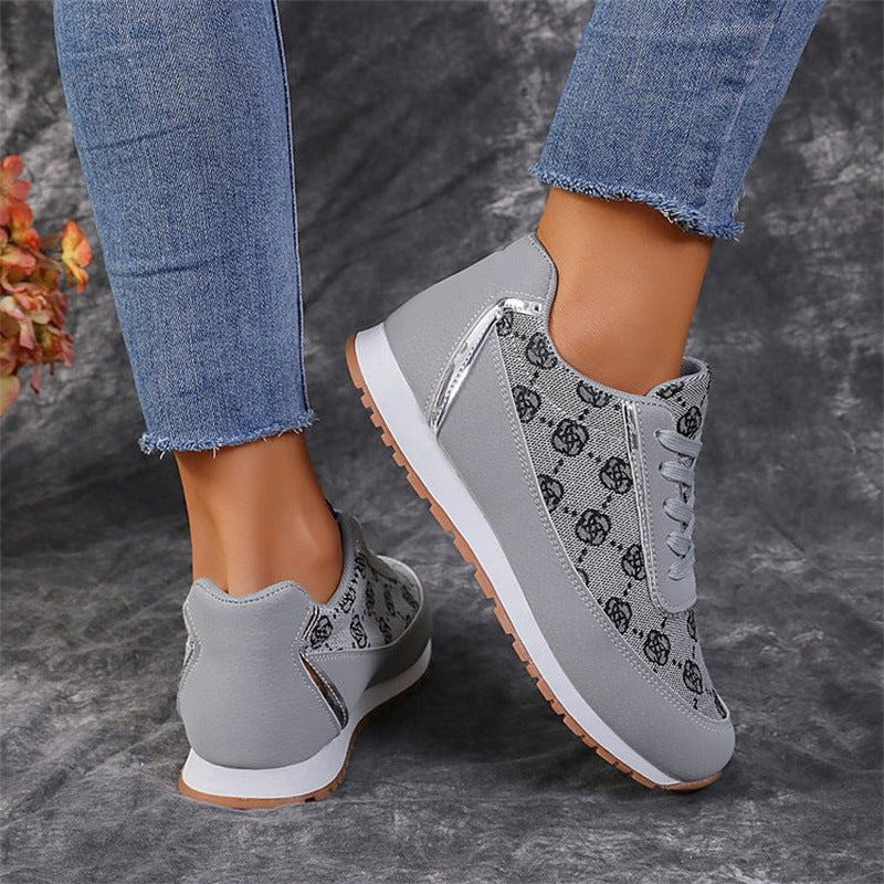 Floral Casual Sneakers – Breathable Lace-Up Walking & Running Shoes Fashion