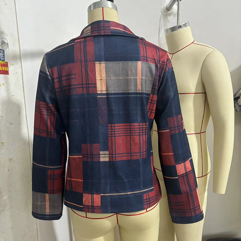 Vintage Stand Collar Blazer – Elegant Women’s Tailored Jacket for Office & Casual Wear Fashion