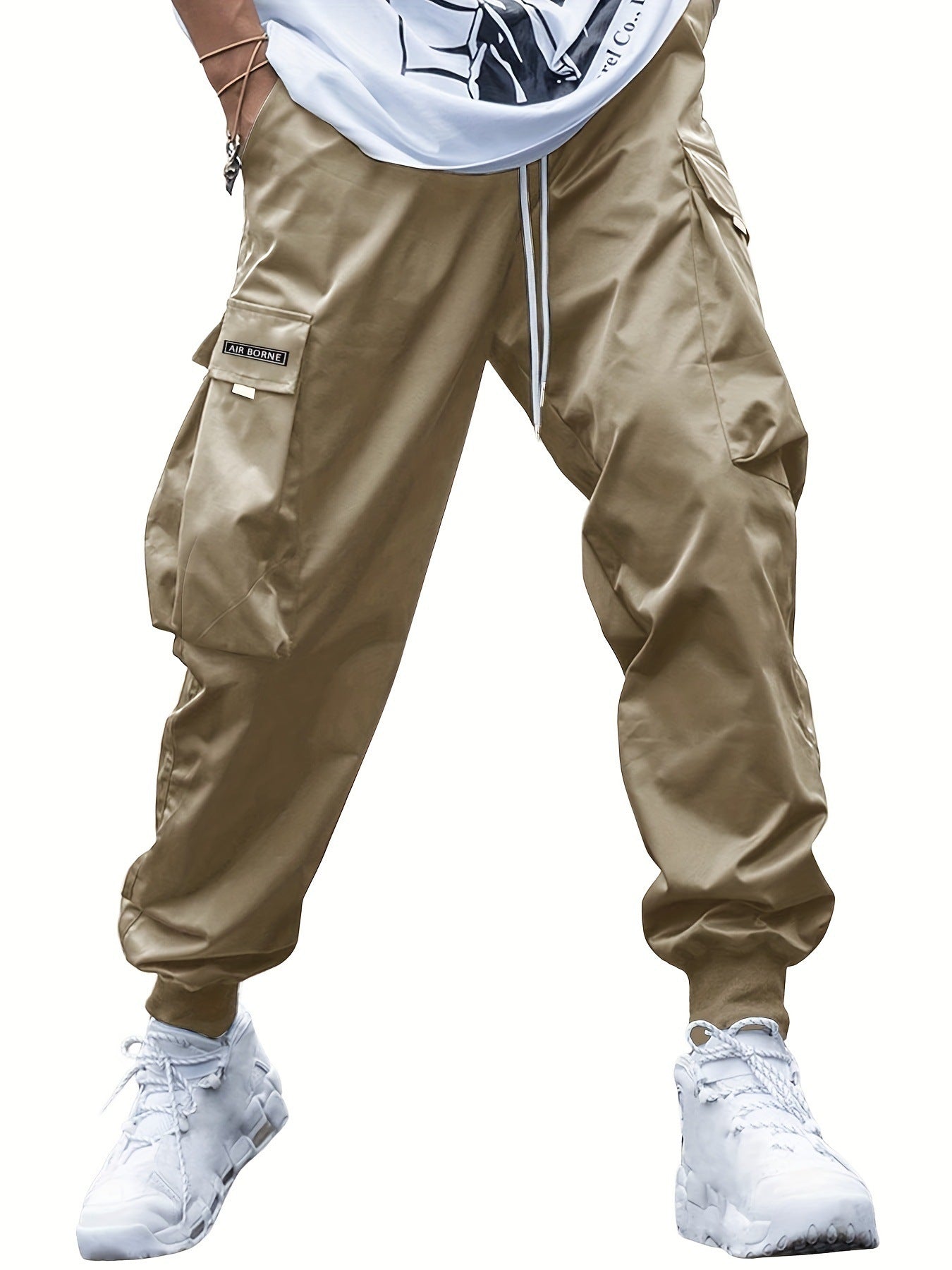 rendy Cargo Pants for Men – Casual Outdoor Street Style with Drawstring Waist Fashion