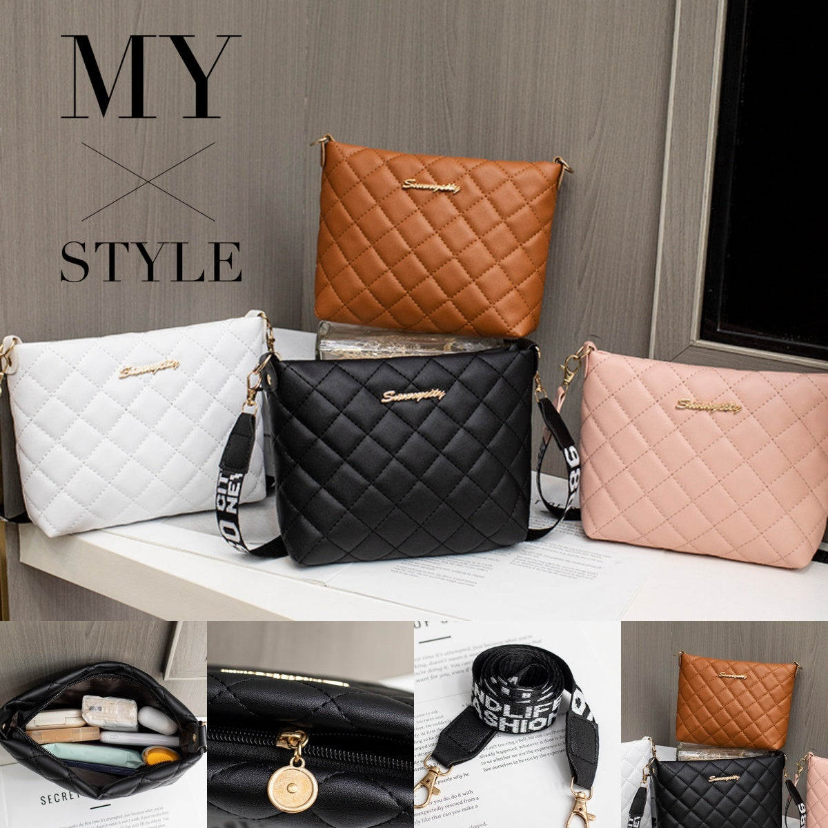 Luxury Lingge Embroidered Shoulder Bag – Stylish Women’s Crossbody Purse