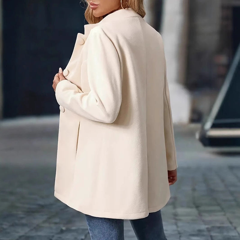 Elegant Women’s Mid-Length Coat – Stylish Office & Winter Overcoat Fashion