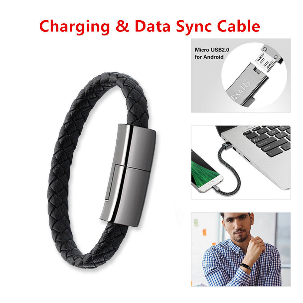 Fashion USB Bracelet – Portable Charging Cable for iPhone 14/13 & Type-C Phones Fashion