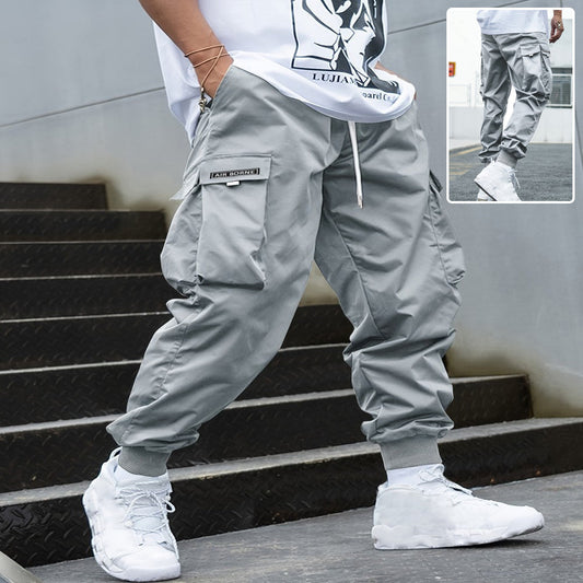 rendy Cargo Pants for Men – Casual Outdoor Street Style with Drawstring Waist Fashion