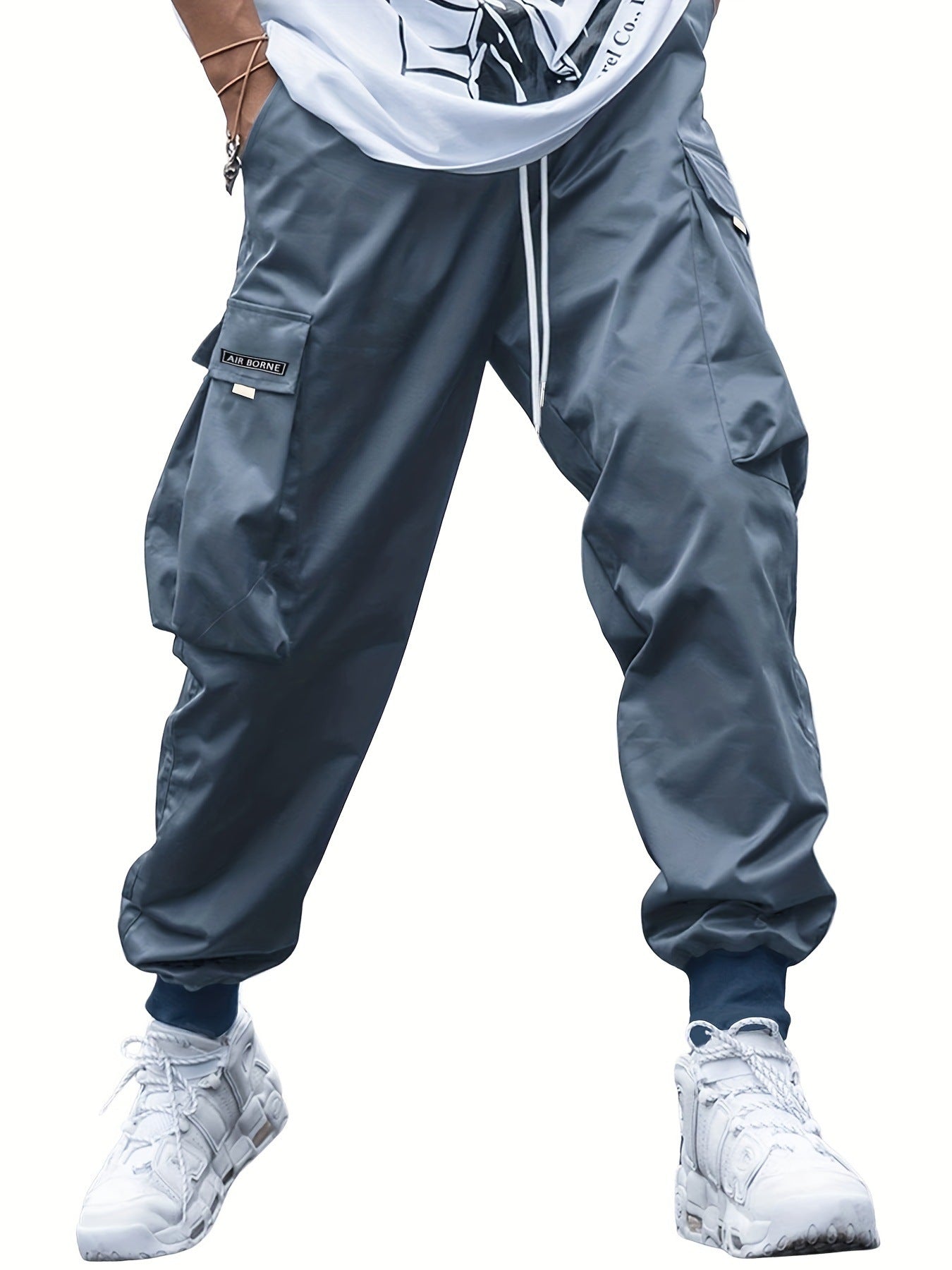 rendy Cargo Pants for Men – Casual Outdoor Street Style with Drawstring Waist Fashion