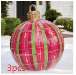 Large 60CM PVC Christmas Ball – Inflatable Xmas Ornament for Yard or Tree Home