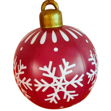 Large 60CM PVC Christmas Ball – Inflatable Xmas Ornament for Yard or Tree Home