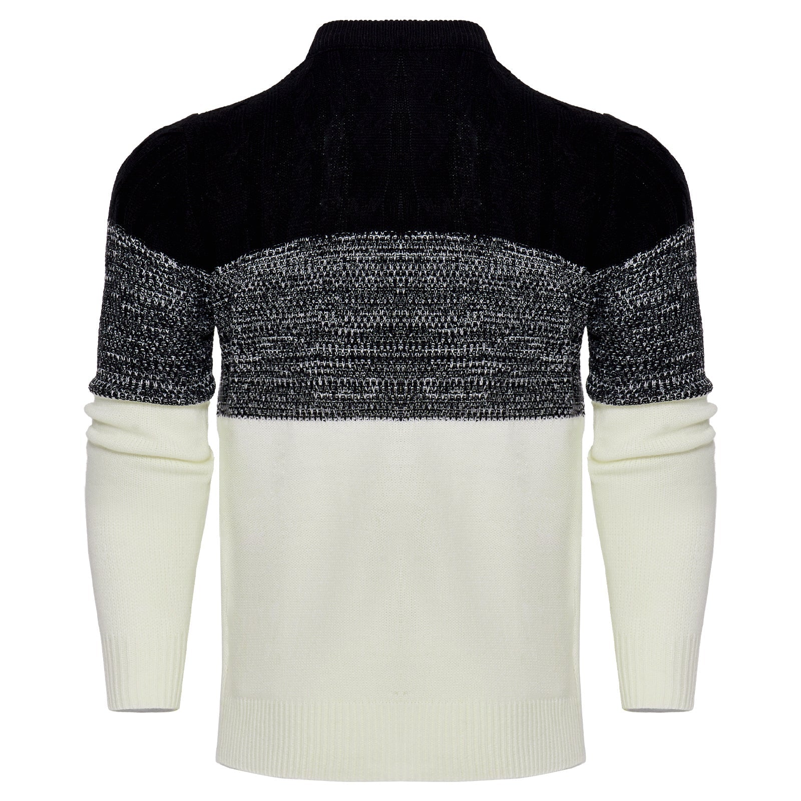 Trendy Cable Knit Pullover – Men’s Casual Long Sleeve Color Block Sweater Fashion