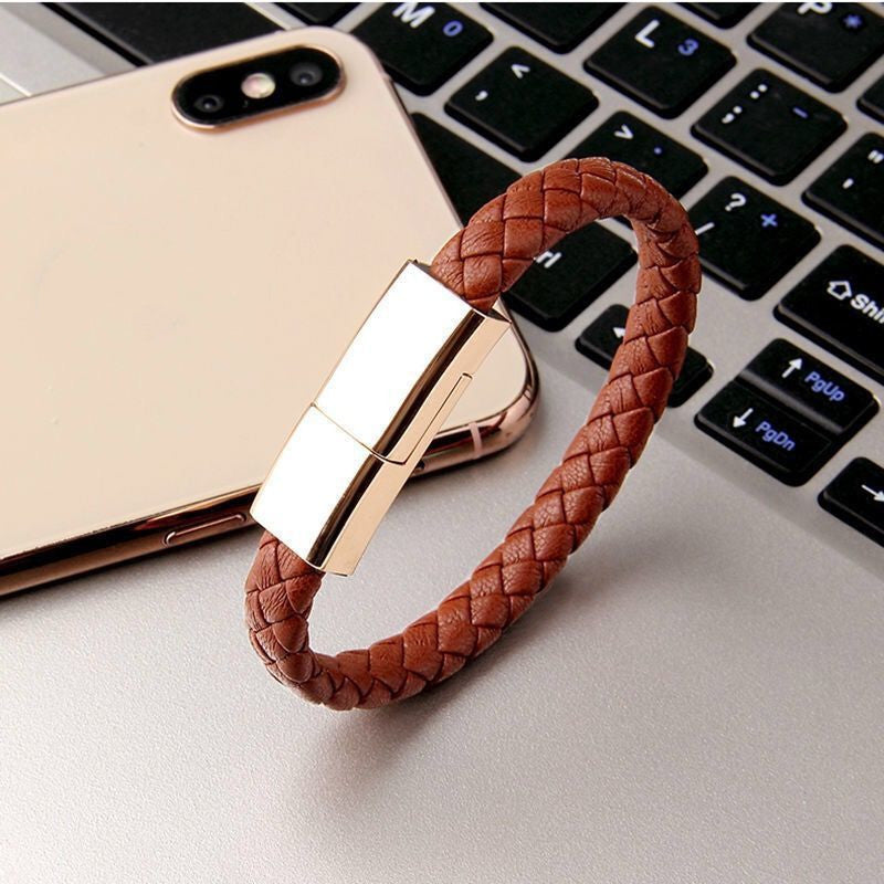 Fashion USB Bracelet – Portable Charging Cable for iPhone 14/13 & Type-C Phones Fashion