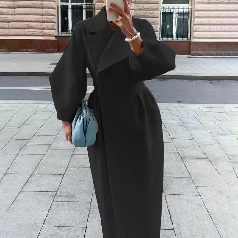 Oversized Long Coat – Women’s Double-Breasted Winter Trench for Casual Chic Style Fashion