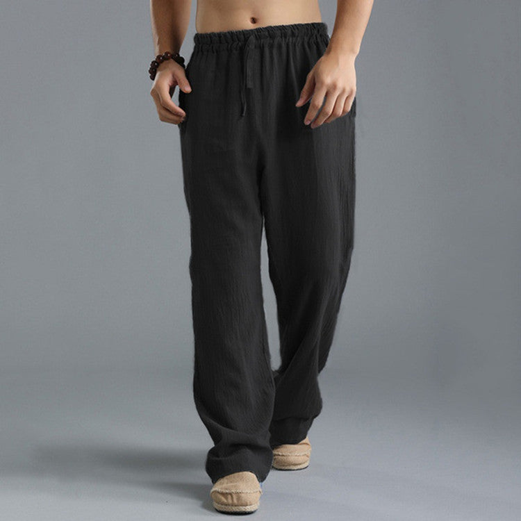 Comfort Fit Linen Pants for Men – Stylish Loose Casual Sports Bottoms Fashion
