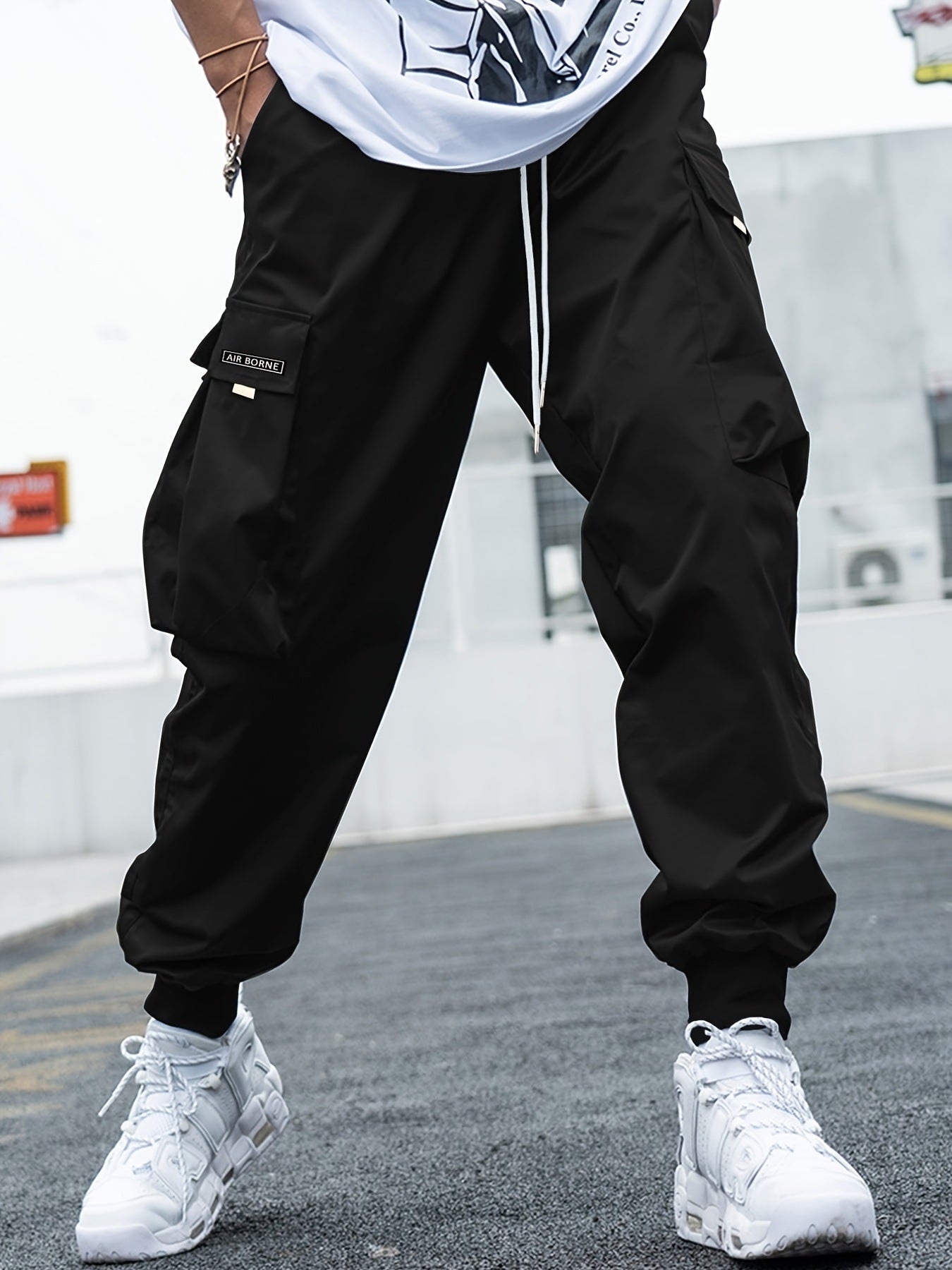 rendy Cargo Pants for Men – Casual Outdoor Street Style with Drawstring Waist Fashion