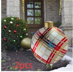 Large 60CM PVC Christmas Ball – Inflatable Xmas Ornament for Yard or Tree Home