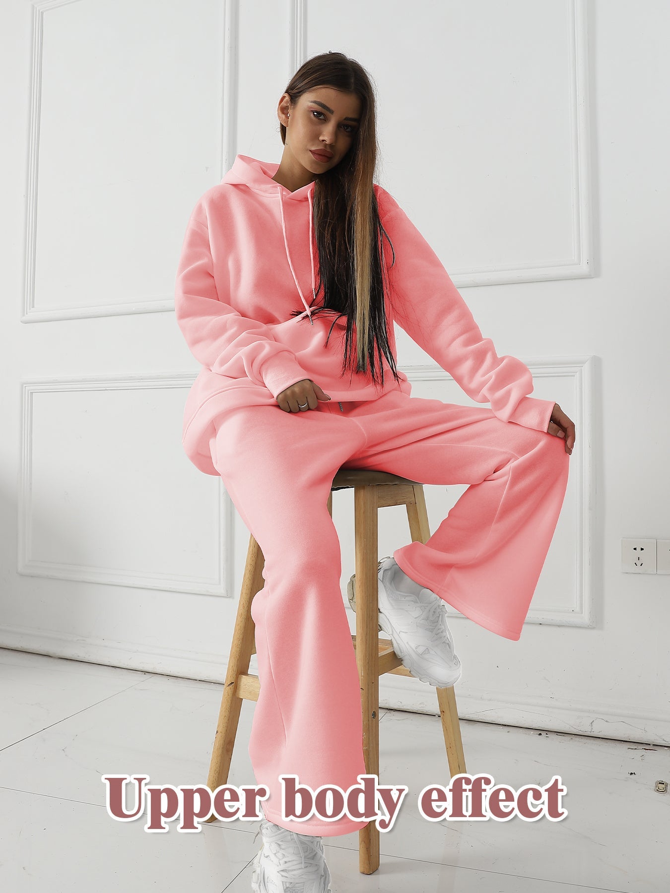 Fashion Solid Color Lounge Set – Women’s Long Sleeve Casual Sweatshirt Set Fashion