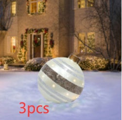 Large 60CM PVC Christmas Ball – Inflatable Xmas Ornament for Yard or Tree Home