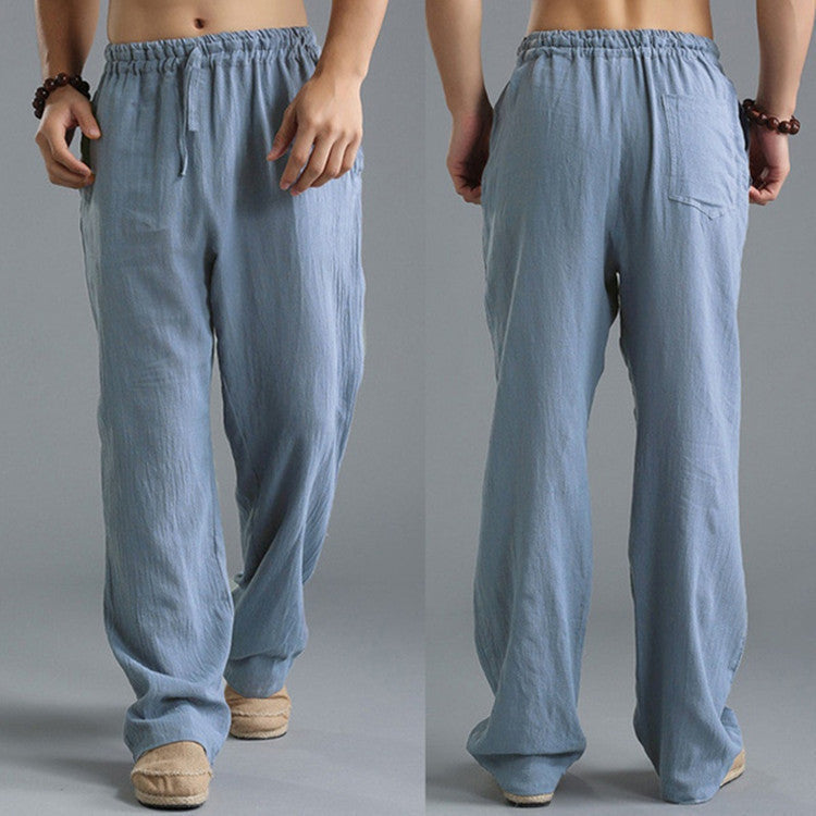 Comfort Fit Linen Pants for Men – Stylish Loose Casual Sports Bottoms Fashion