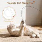 Interactive Cat Feather Wand Toy with Bell – Durable Cat Teaser Stick for Indoor Play & Exercise - Image 4