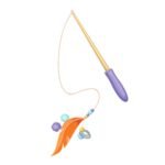 Interactive Cat Feather Wand Toy with Bell – Durable Cat Teaser Stick for Indoor Play & Exercise - Image 2