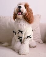 Black Bow-3D Motif Pet Sweater - Image 2