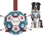 Dog Toys Soccer Ball with Straps, Interactive Toys for Tug of War, Dog Balls for Small Medium Dog